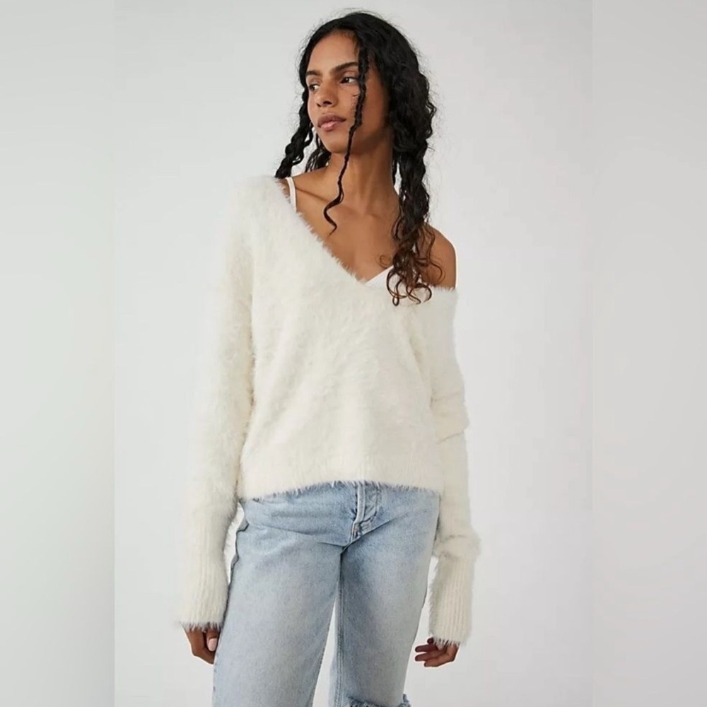 Free People Faux Fur Sweater NWT